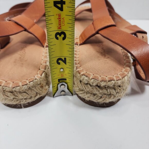 Madewell Malia Asymmetrical Espadrille women strappy Leather Sandals Size 8 - Picture 5 of 14